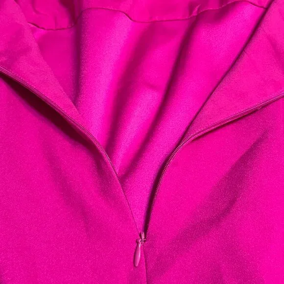 Banana Republic Sleeveless Faux Wrap Sheath Dress Size 6 Magenta Pink V-Neck - Picture 6 of 11